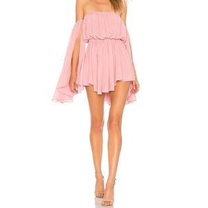Michael Costello × REVOLVE Malyck Mini Open Sleeve Off Shoulder Chiffon Dress